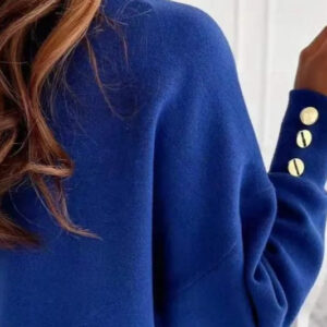 V-Neck Button Knit Pullover Sweater